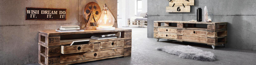 Trendmöbel Braun Grau Holz