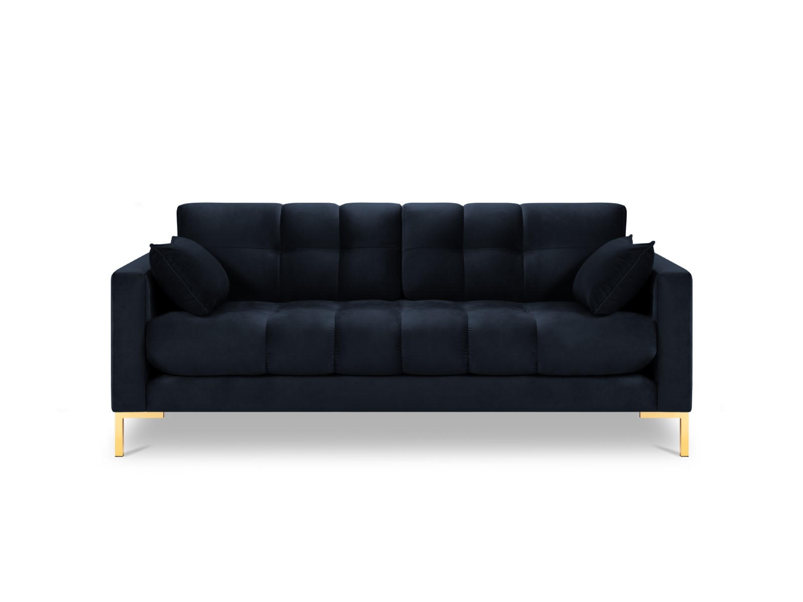 SOFA Mamaia aus Samt dunkelblau 3 Sitzplätze - Dunkelblau, Textil (92/75/177cm) - Micadoni