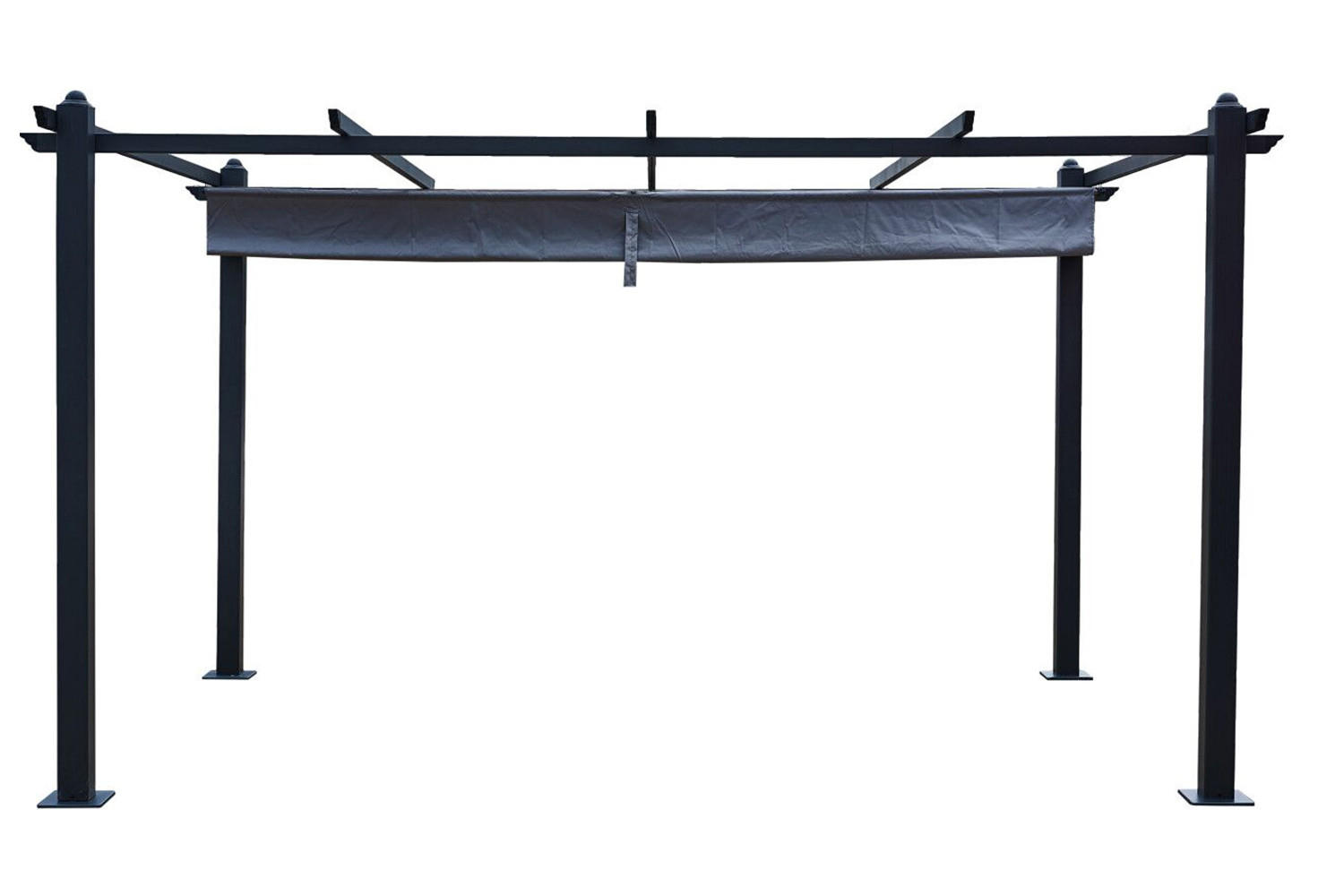 PERGOLA Nila Grau 3 x 4 m Aus Stoff - Grau, Metall (298/227/405cm) - Concept Usine