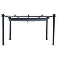 PERGOLA Nila Grau 3 x 4 m Aus Stoff - Grau, Metall (298/227/405cm) - Concept Usine