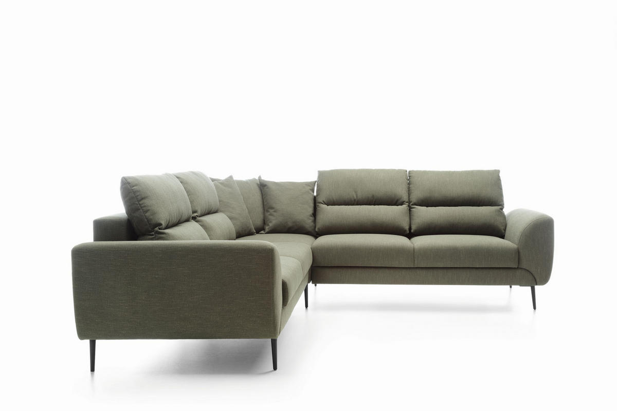 ECKSOFA SETTE Grün Velours-Stoff mit Schlaffunktion - Grün, Holz (265/265cm) - MASSENO