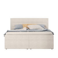 POLSTERBETT 140/200 cm Beige mit großem Stauraum und Lattenrost - Beige, Textil (140/200cm) - OKWISH