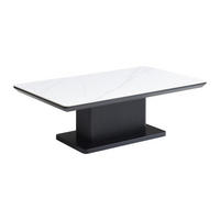 COUCHTISCH - Keramik & MDF - Marmor-Optik Weiß & Schwarz - LAOMINIA - Schwarz, Keramik (120/70/40cm) - Vente-Unique