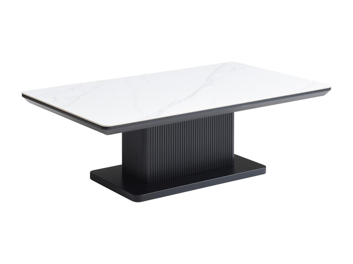 COUCHTISCH - Keramik & MDF - Marmor-Optik Weiß & Schwarz - LAOMINIA - Schwarz, Keramik (120/70/40cm) - Vente-Unique