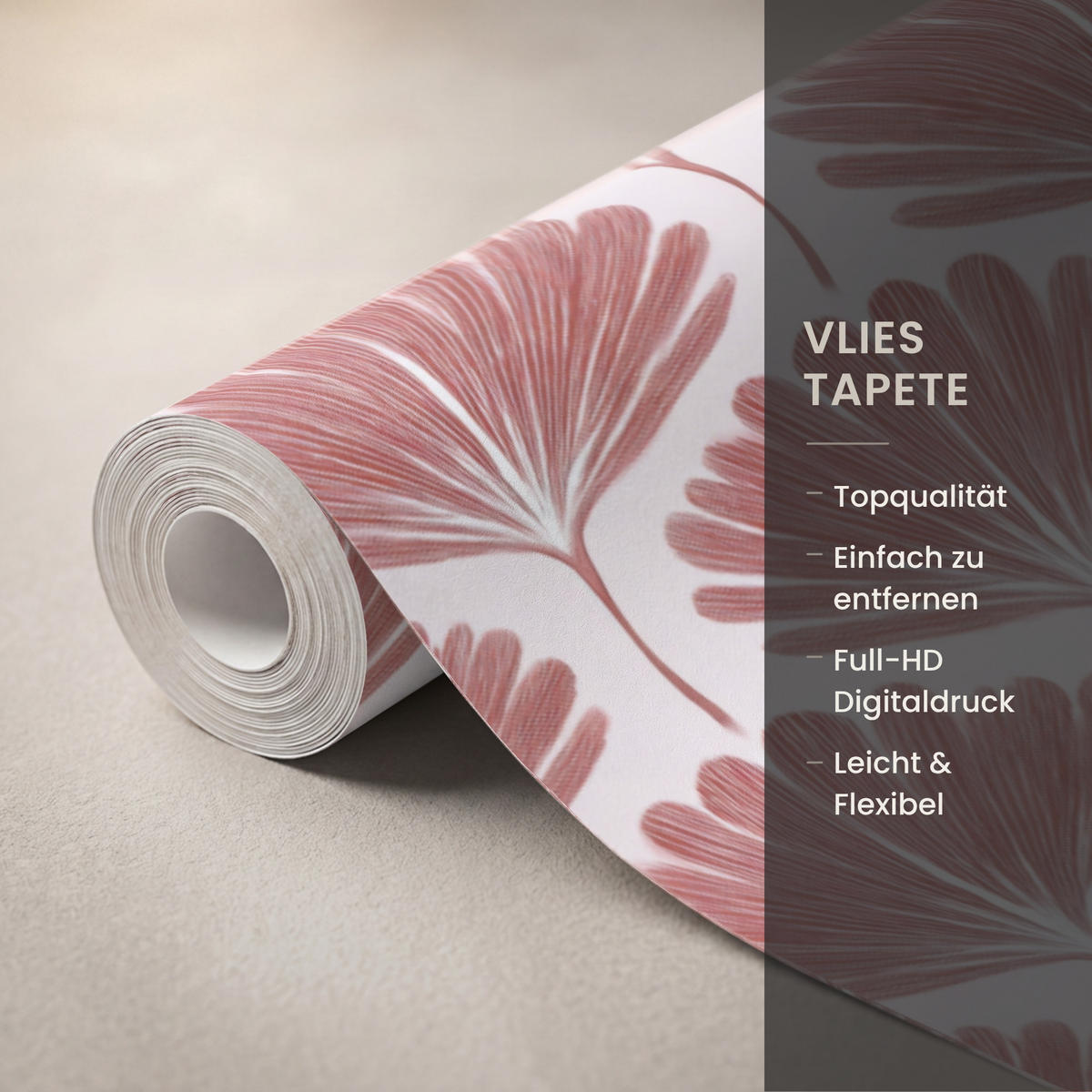 TAPETE - Fächer - Motiv - Terra - 120x240 cm - Rotbraun, Papier (120/240cm) - OnlyWow