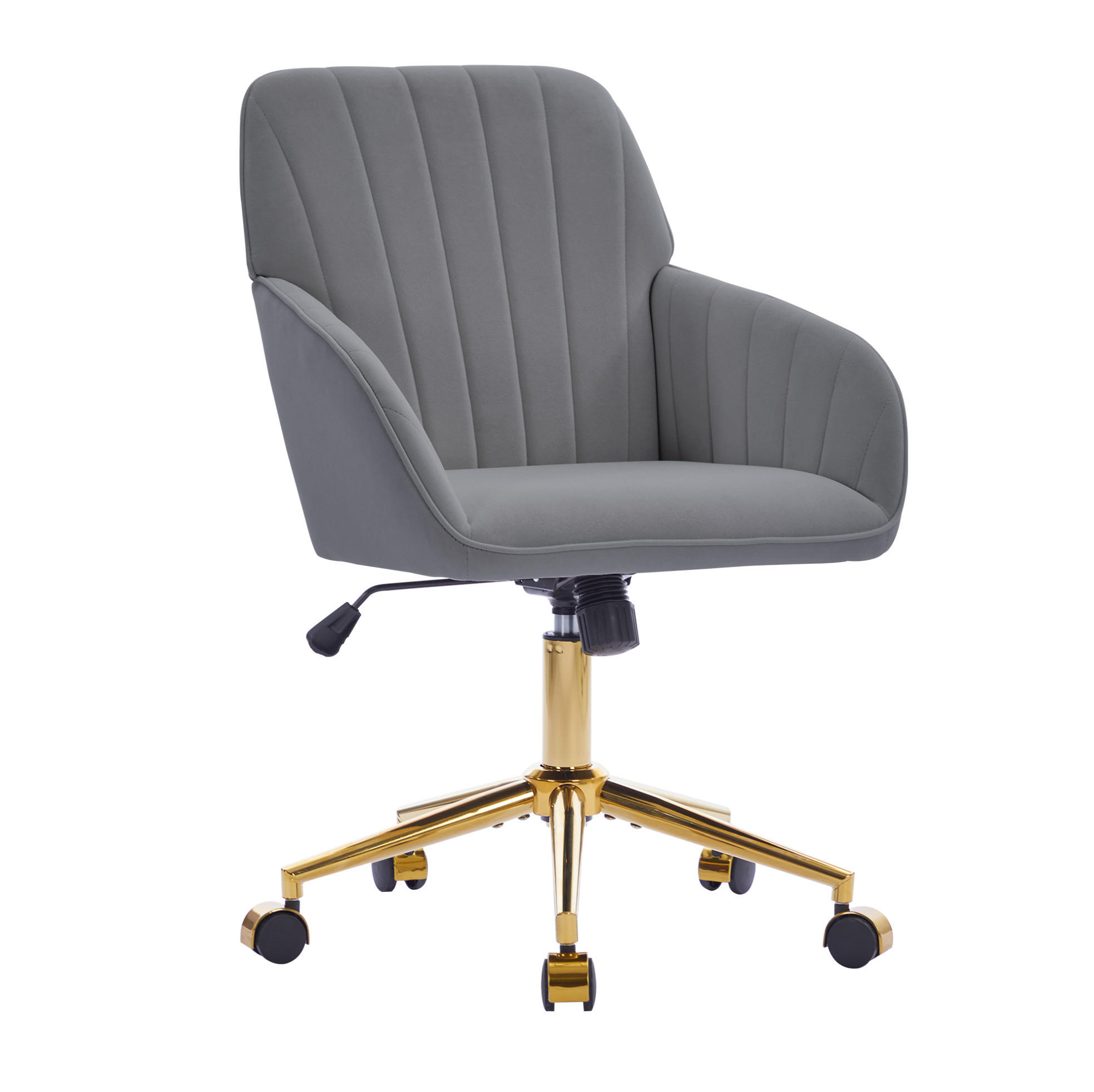 BÜRODREHSTUHL höhenverstellbar Samt Grau - Grau, Metall (60/97/62cm) - Meubliv