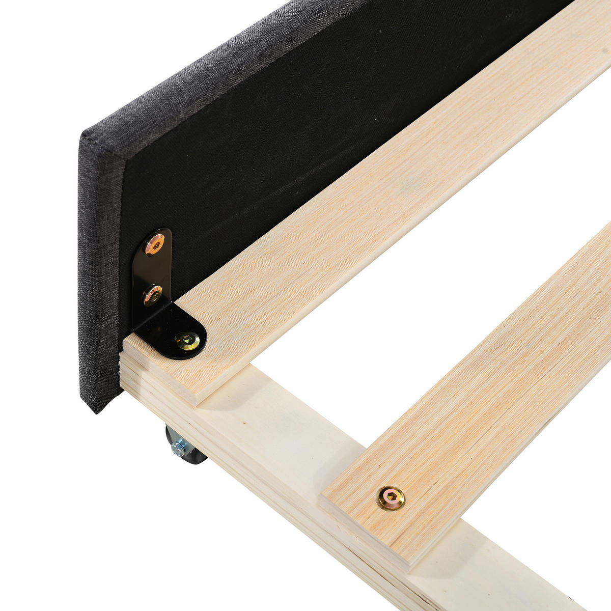 TAGESBETT 90/200 cm DE-33103 mit Ausziehbett und Leinenbezug Grau - Grau, Holzwerkstoff (90/200cm) - ComfortXL