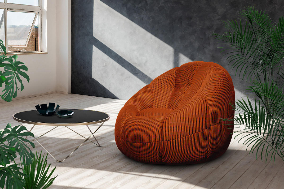 SESSEL FIGO, dunkelorange - Dunkelorange, Holzwerkstoff/Textil (104/83/104cm) - Courtois Laville