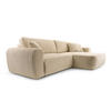 ECKSOFA VIVA Beige Kordstoff mit Schlaffunktion - Beige, Holz (297/169cm) - MASSENO