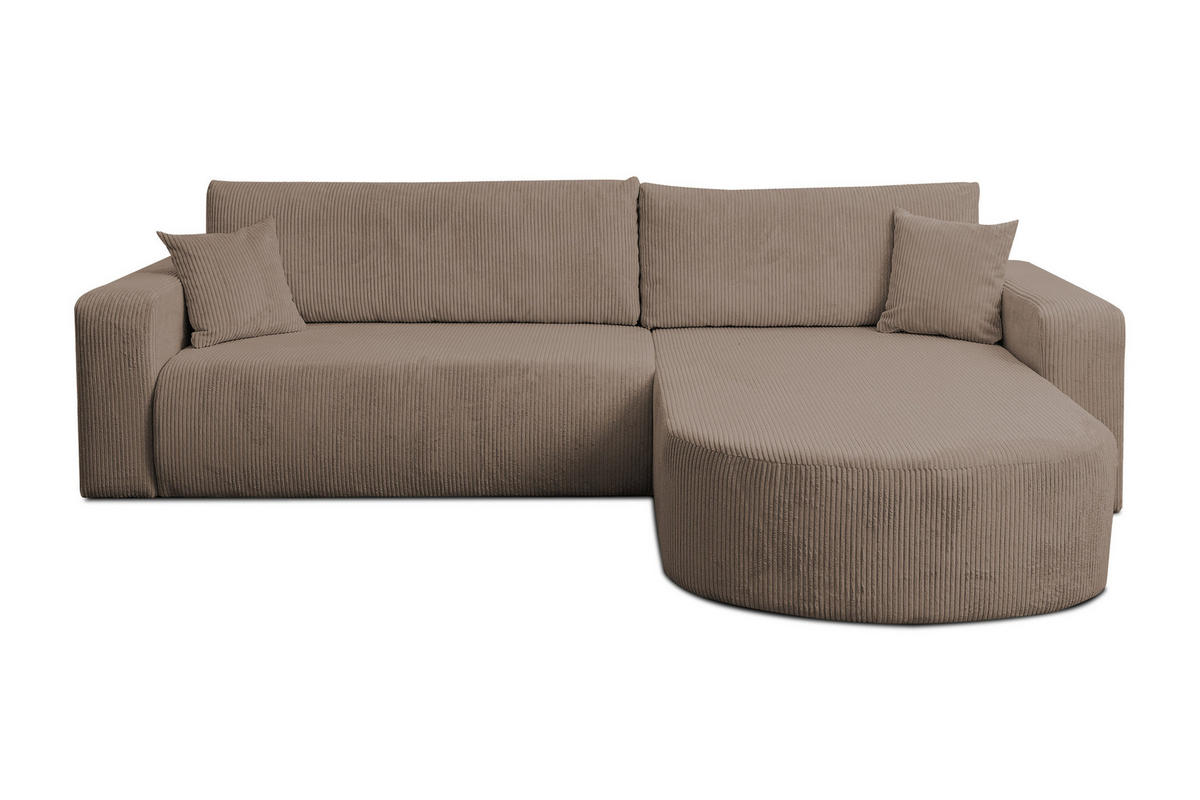 ECKSOFA mit Schlaffunktion Tokio, Braun Cordstoff - Braun, Textil (275/170cm)