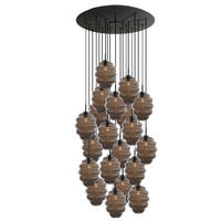 GALERIELEUCHTE Echos 20-flammig Rauch Ø 25cm - Anthrazit/Schwarz, Glas (25/25/28cm) - s.luce