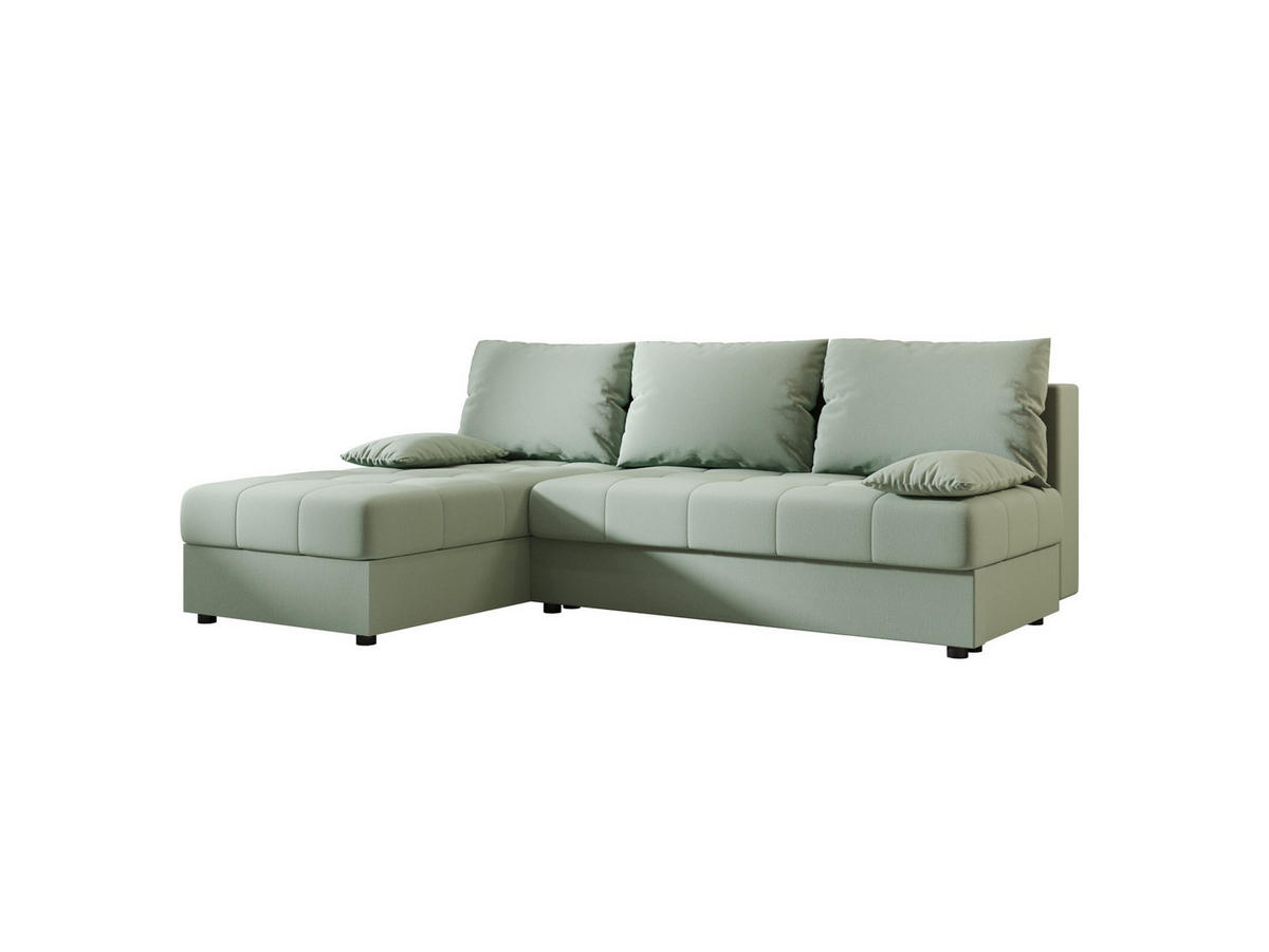 ECKSOFA MOS L Cosmic 16 Links mit Schlaffunktion - Hellgrün, Textil (200/143cm) - Bedante