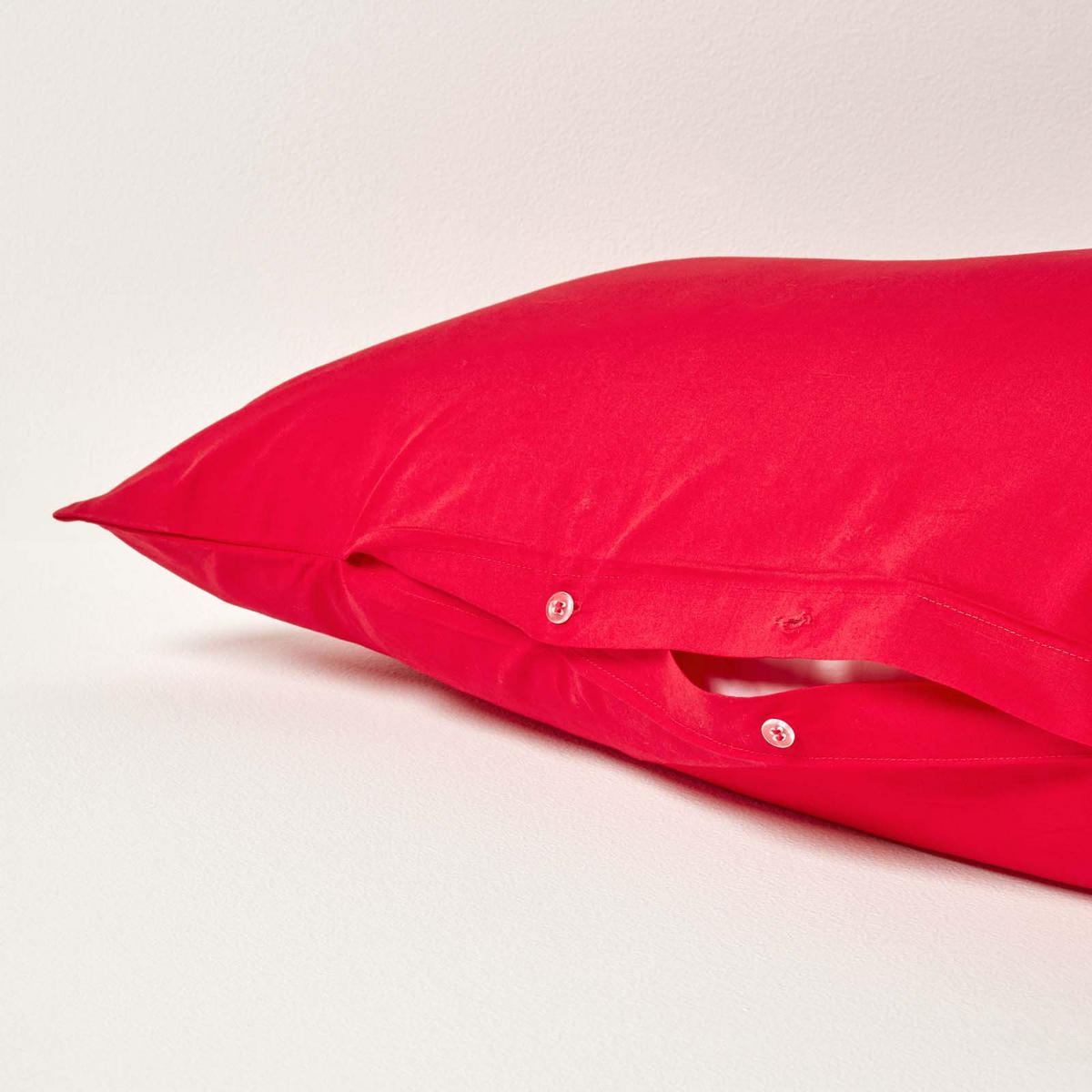 KISSENBEZUG für V-Form-Kissen, Perkal, Fadendichte 200 - Rot, Textil (38/76cm) - Homescapes