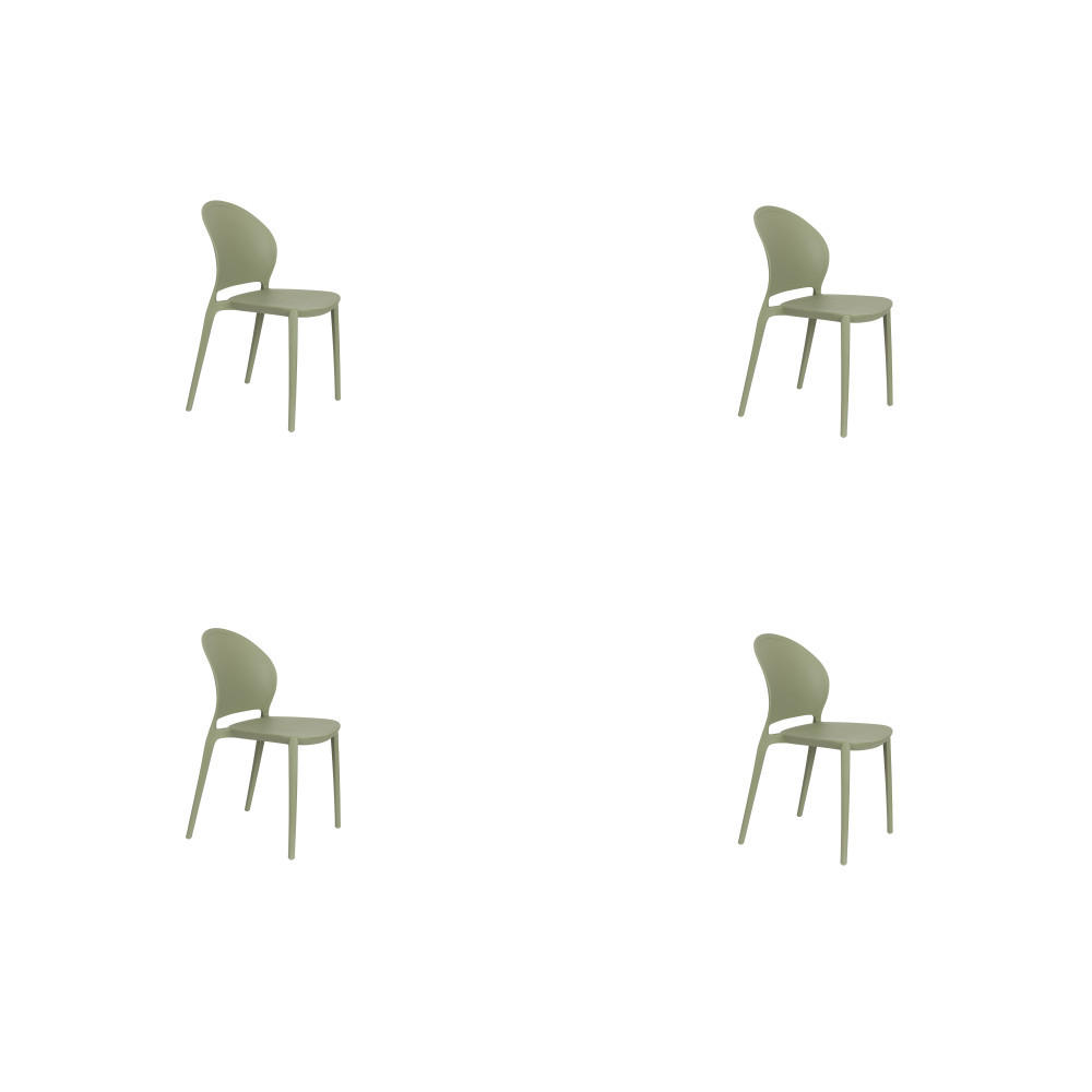 ESSZIMMERSTUHL Sjoerd - Grün - 52/45/82 cm - 4er-Set - Grün, Kunststoff (45/82/52cm)