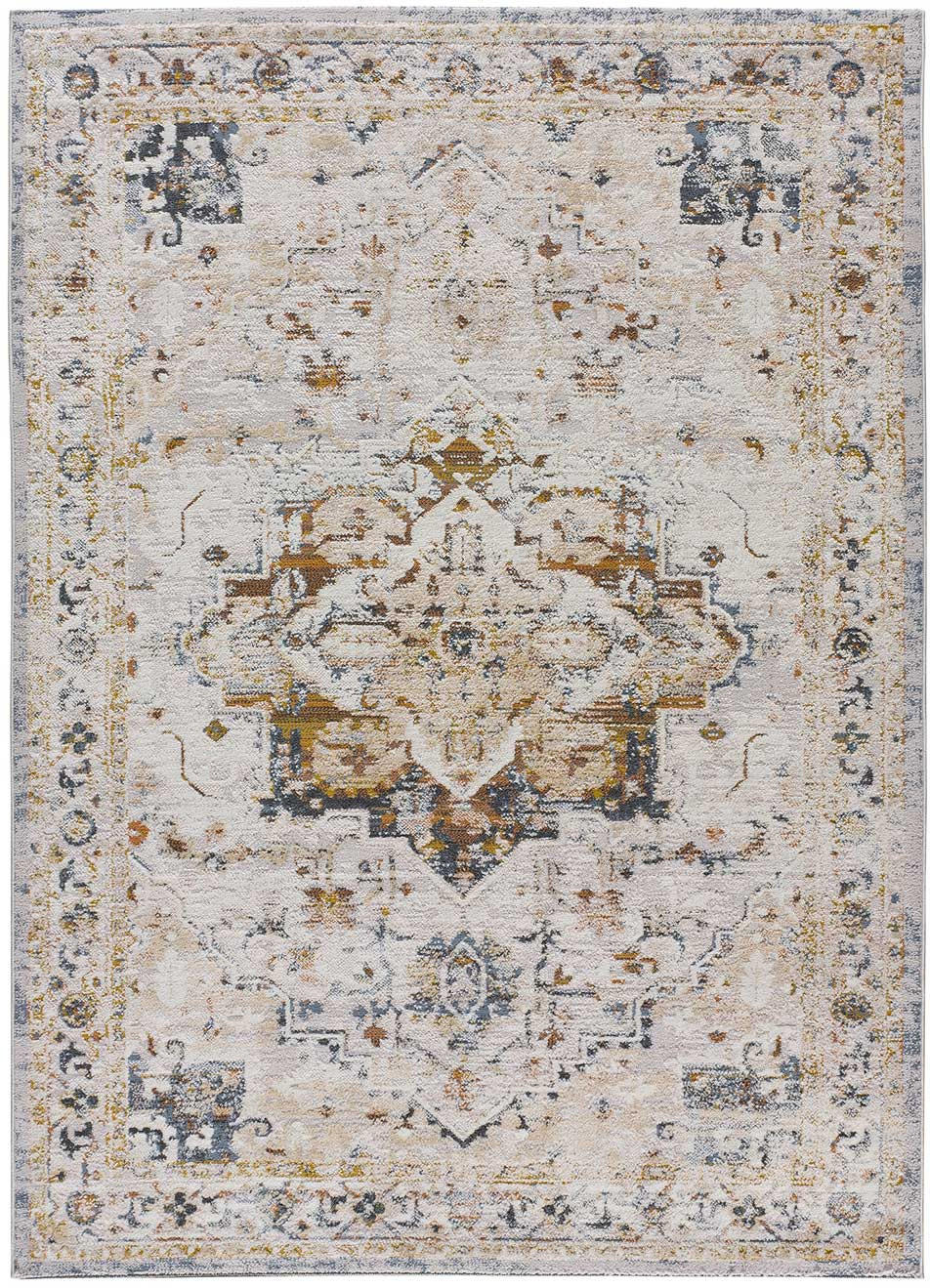 Atticgo Vintage-Teppich Mehrfarbig, Weiß 77x150 cm