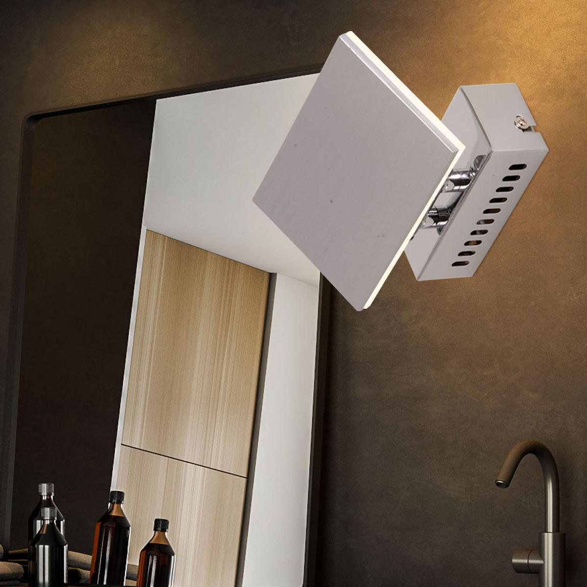 LED WANDLEUCHTE Linnea Chrom Silber - Silberfarben, Glas (15/10/8.8cm) - Globo Lighting