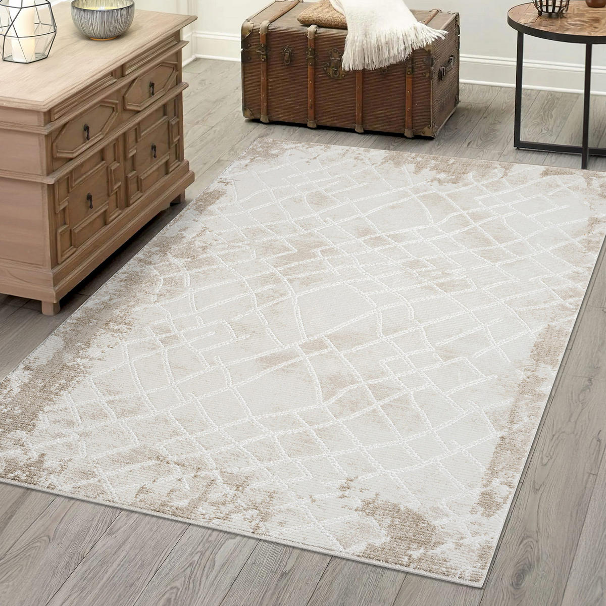 KURZFLOR-TEPPICH Antik 215 Creme 200x290 cm - Creme, Textil (200/290cm) - carpet city