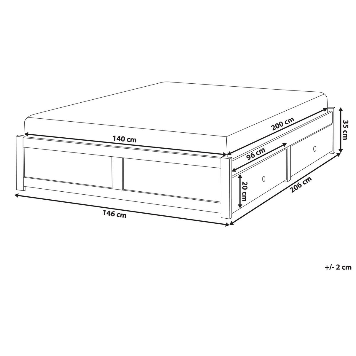 BETT 140/200 cm Weiß Brux - Weiß, Holzwerkstoff (140/200cm) - Beliani