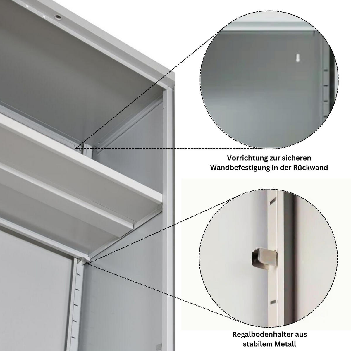 STAHLSCHRANK Bee mit 9 lackierten Fachböden 195x120x60 cm Korpusfarbe Lichtgrau Frontfarbe Lichtgrau - Hellgrau, Metall (120/195/60cm)