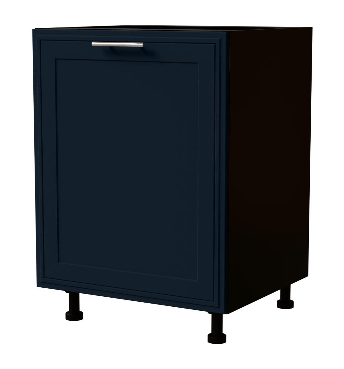 UNTERSCHRANK Salo D1D/60 Schwarz / Indigo Matt 60 / 50 / 82cm - Schwarz/Dunkelblau, Holz/Holzwerkstoff (60/82/50cm) - Feldmann-Wohnen