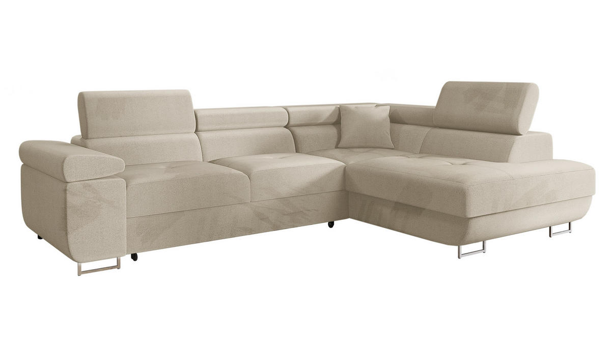 ECKSOFA Torezio, Seite: Rechts - Beige, Holz/Textil (274/203cm) - MIRJAN24