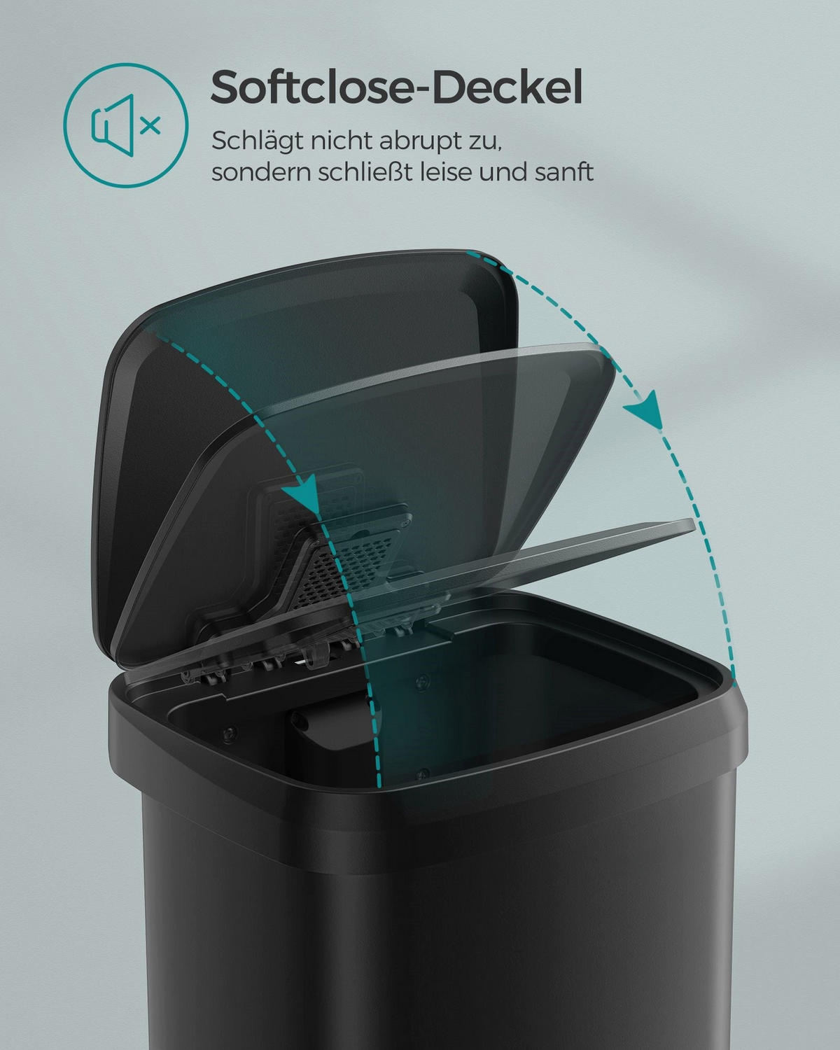 MÜLLEIMER NASSAU - Schwarz, Kunststoff (32.1/58.6/40.4cm) - Hansiro