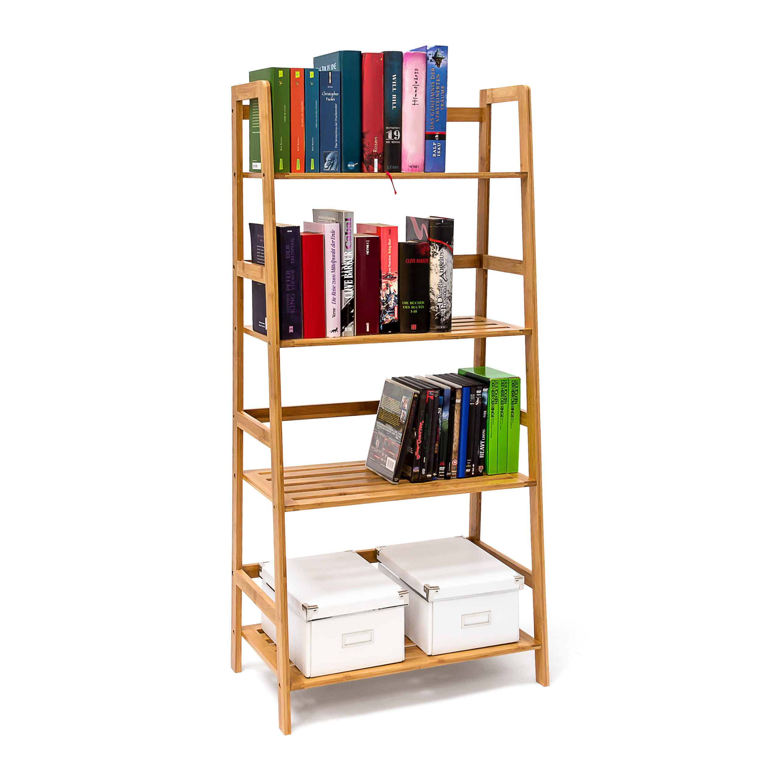 BÜCHERREGAL - Hellbraun, Holz (50/120/30cm) - Relaxdays
