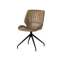 STUHL Echtleder (Büffel) 51 x 61 x 84 cm beige IRON LABEL #611 - Beige, Leder (51/84/61cm) - Massivmoebel24