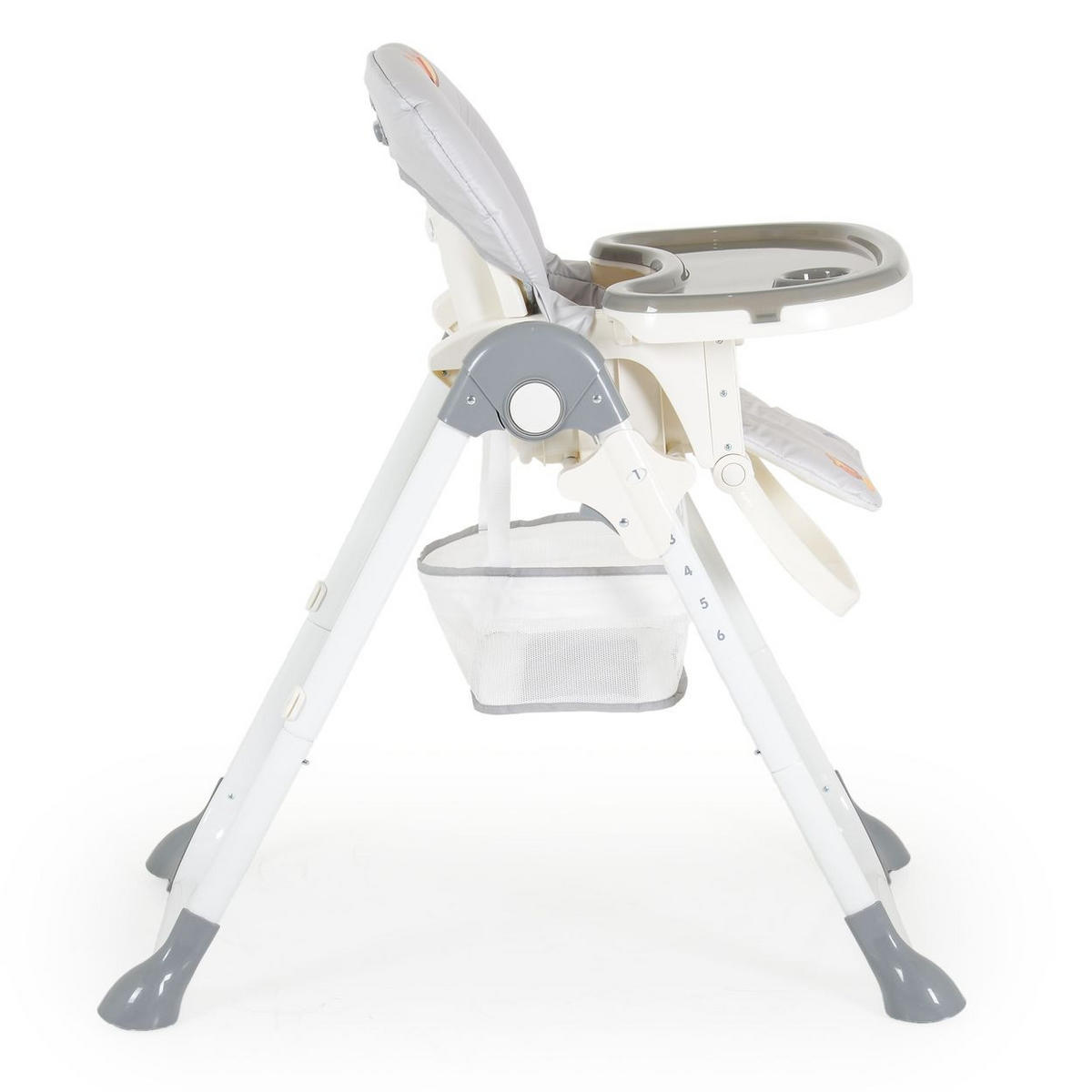 HOCHSTUHL Hunny grau beige klappbar, 5-Punkt-Sicherheitsgurt zweiteiliger Tisch, Ablagekorb - Beige, Metall (54/106/84cm) - Moni