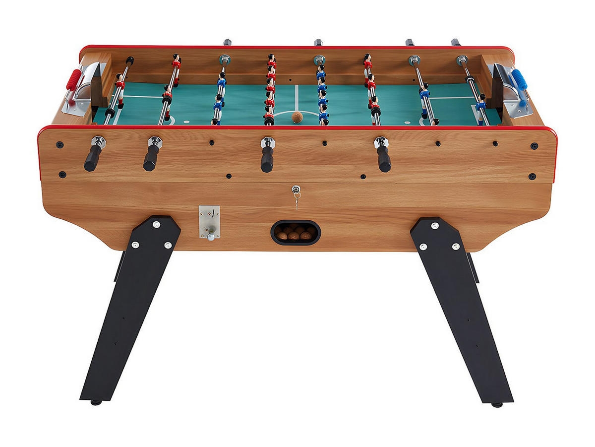 TISCHFUSSBALLTISCH mit Münzeinwurf - 153 x 77,6 x 96 cm - MDF - Eichefarben - HENRY - Naturfarben, Holz (153/77.6cm) - Vente-Unique