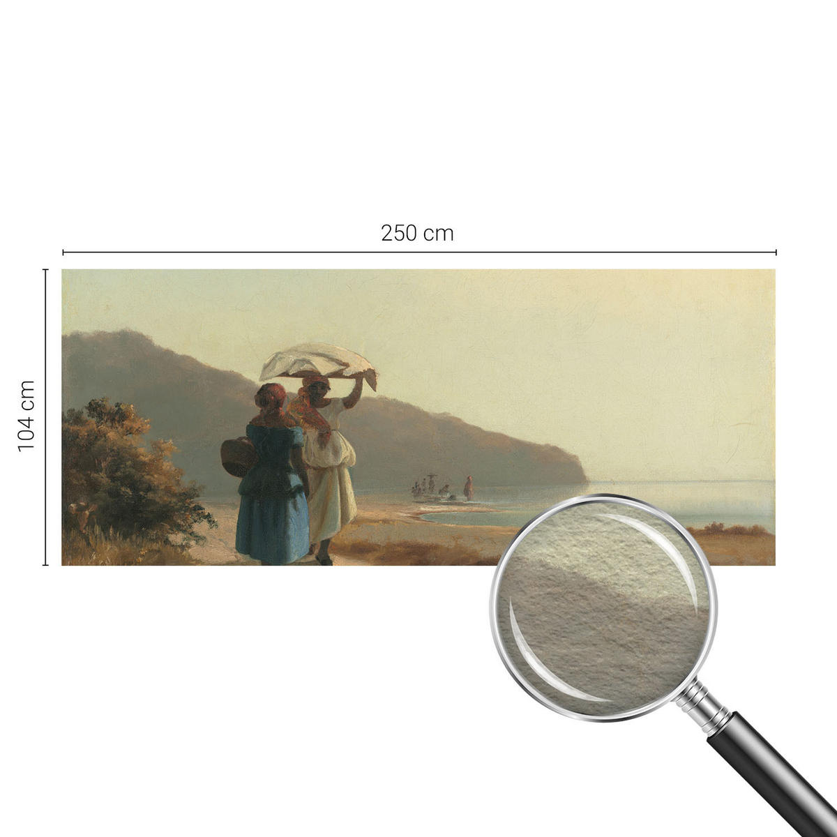 FOTOTAPETE 250x104 cm - Ein Spaziergang am Meer - Beige, Textil (250/104cm) - Wallfluent
