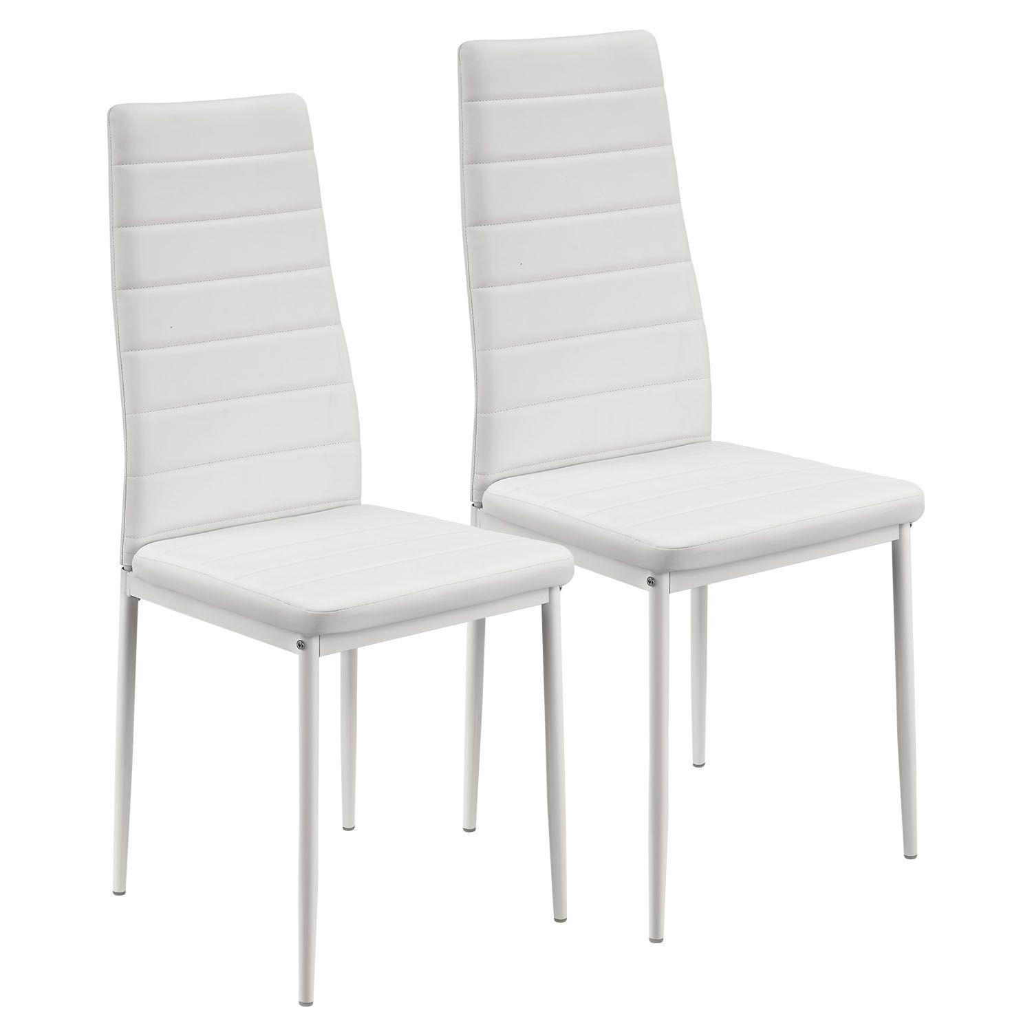 ESSZIMMERSTUHL Loja 2er-Set weiß - Weiß, Metall (41/96/49cm) - Juskys
