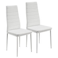 ESSZIMMERSTUHL Loja 2er-Set weiß - Weiß, Metall (41/96/49cm) - Juskys