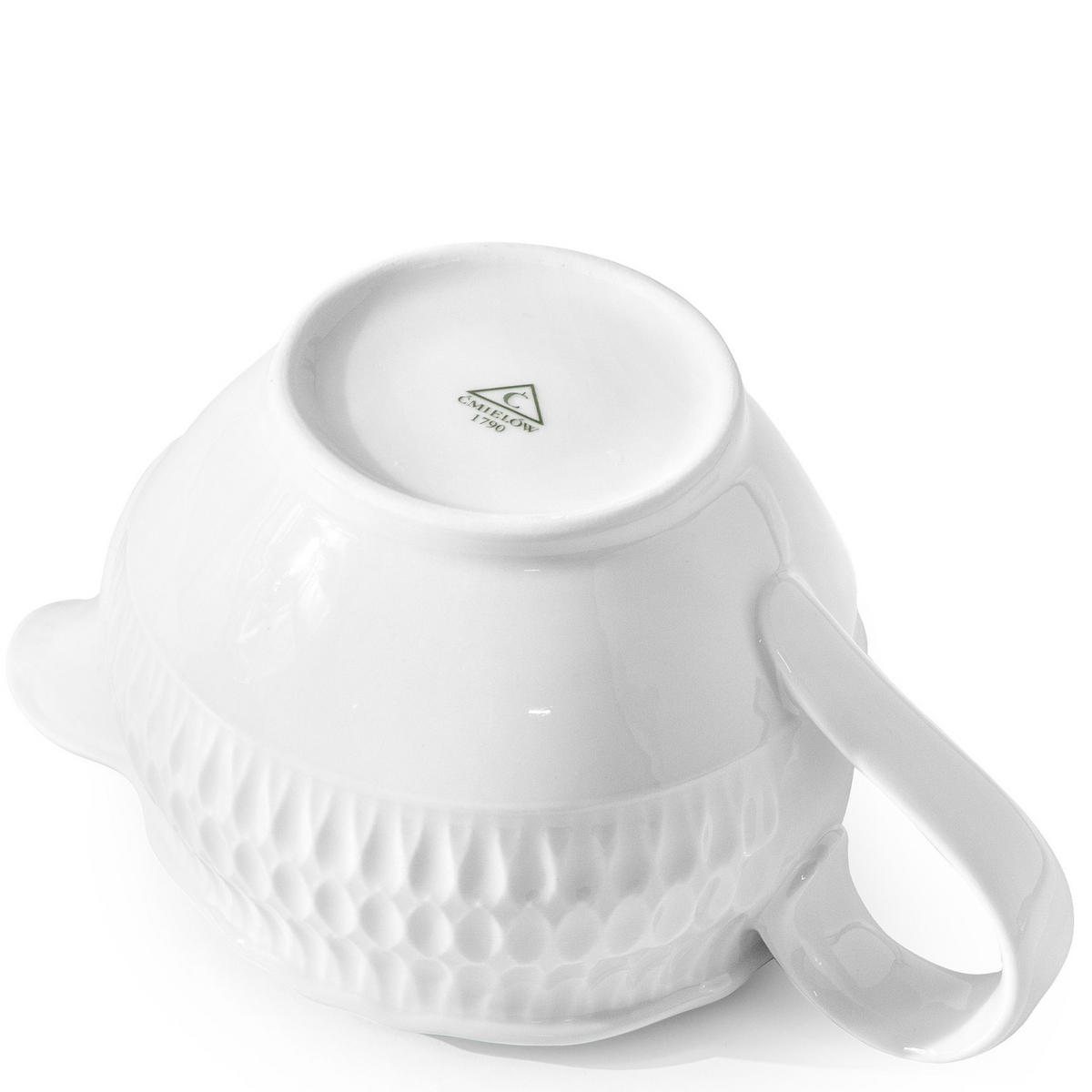SAUCIERE MIT UNTERTASSE CMIELOW SOFIA aus Porzellan - Weiß, Keramik (17.5/18/9cm) - KONSIMO®
