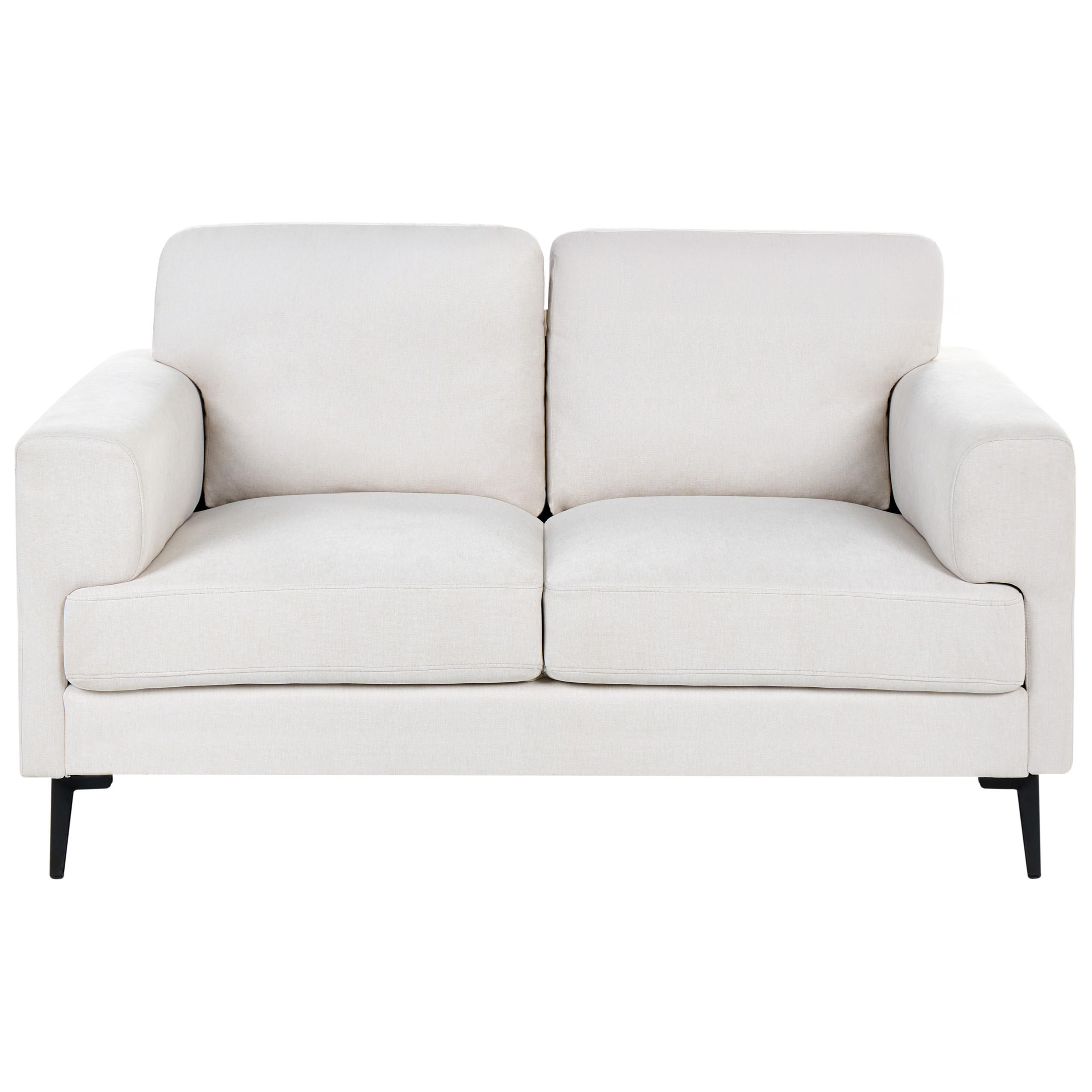 2-SITZER-SOFA Stoff Hellbeige Lousto - Beige/Schwarz, Textil (156/85/65cm) - Beliani