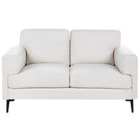 2-SITZER-SOFA Stoff Hellbeige Lousto - Beige/Schwarz, Textil (156/85/65cm) - Beliani