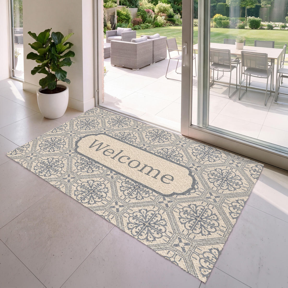 ROHOŽKA Welcome - Classic - Grey 180x120 cm - béžová, plast (180/120cm) - MuchoWow