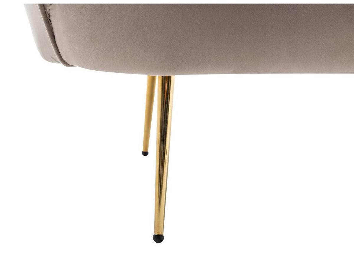 MUSCHELSOFA 2-Sitzer - Samt - Graubraun - DANDELION - Braun, Textil (73/78/124cm) - Pascal Morabito