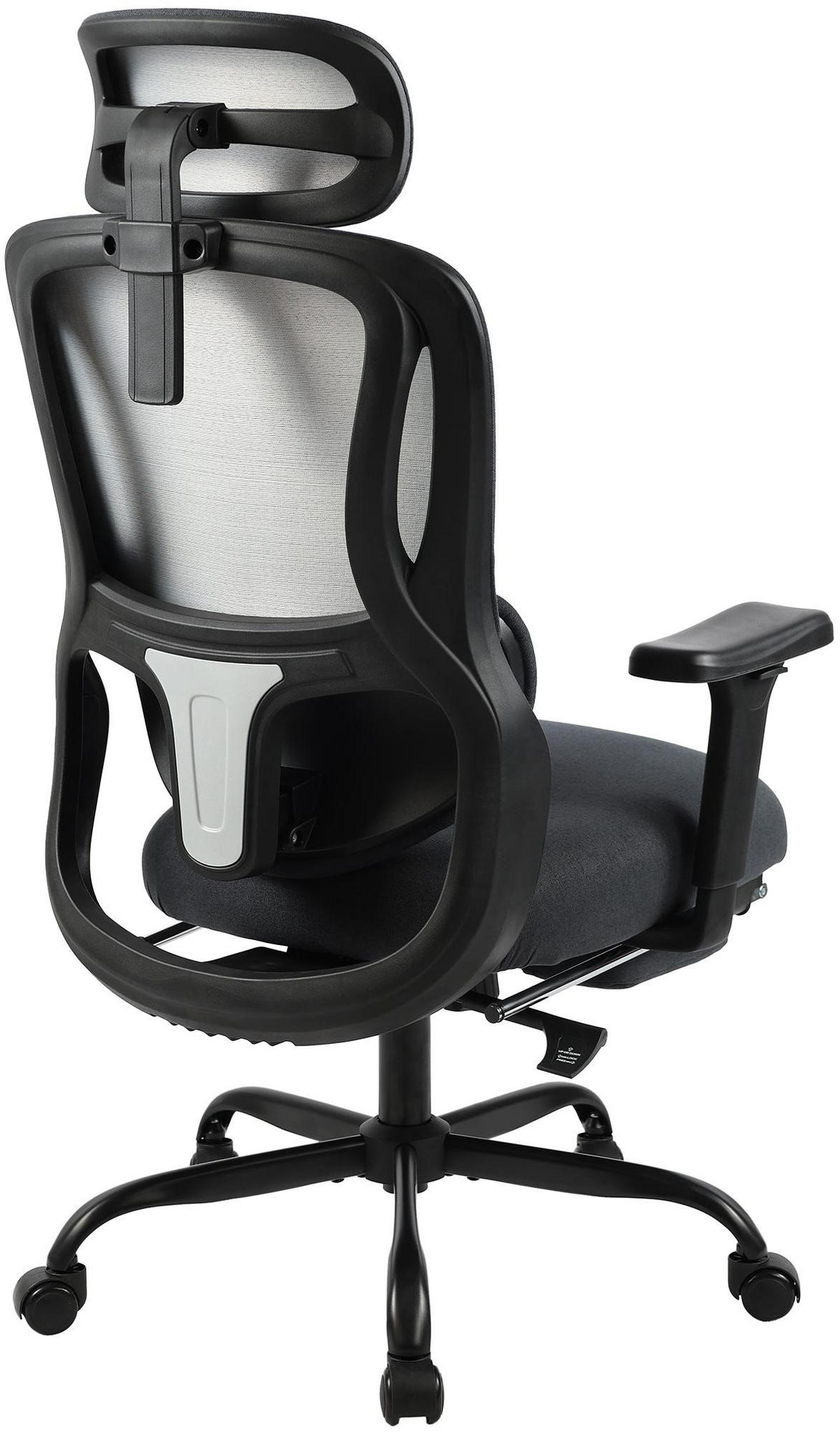 CHEFSESSEL Kunststoff Schwarz/Schwarz - Schwarz, Kunststoff/Textil (69/126/70cm) - CLP