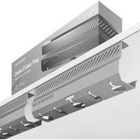 KABELKANAL Schreibtisch Grau, 2x43cm, Hochwertiger Stahl - Grau, Metall (43/12/10cm) - Desktronic
