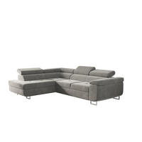ECKSOFA mit Schlaffunktion und Bettkasten ATOM Hellgrau Links - Hellgrau, Holz/Textil (202/275cm) - Kaiser Möbel