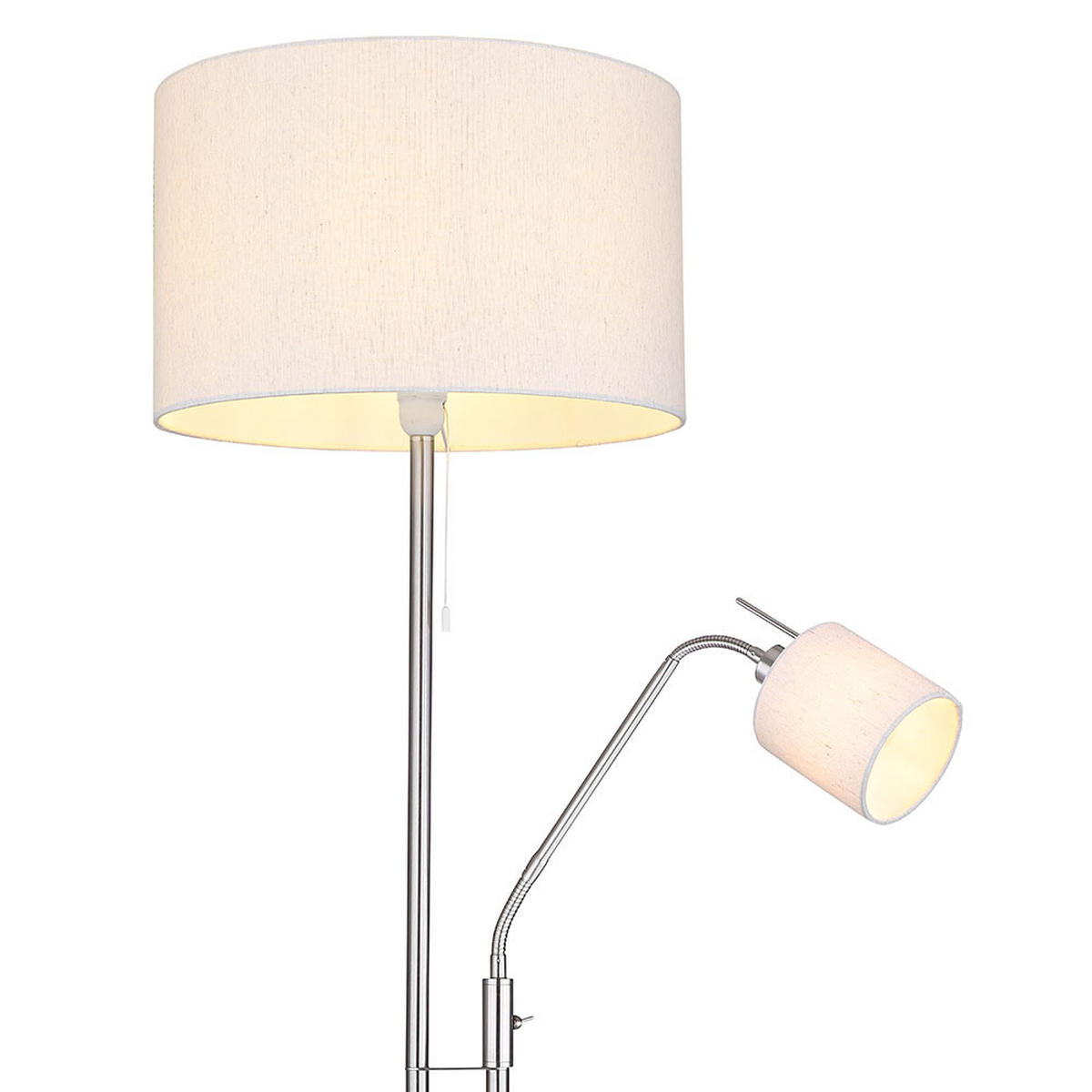 LED STEHLEUCHTE AVA Textil Beige - Beige, Metall (40/40/175cm) - Globo Lighting