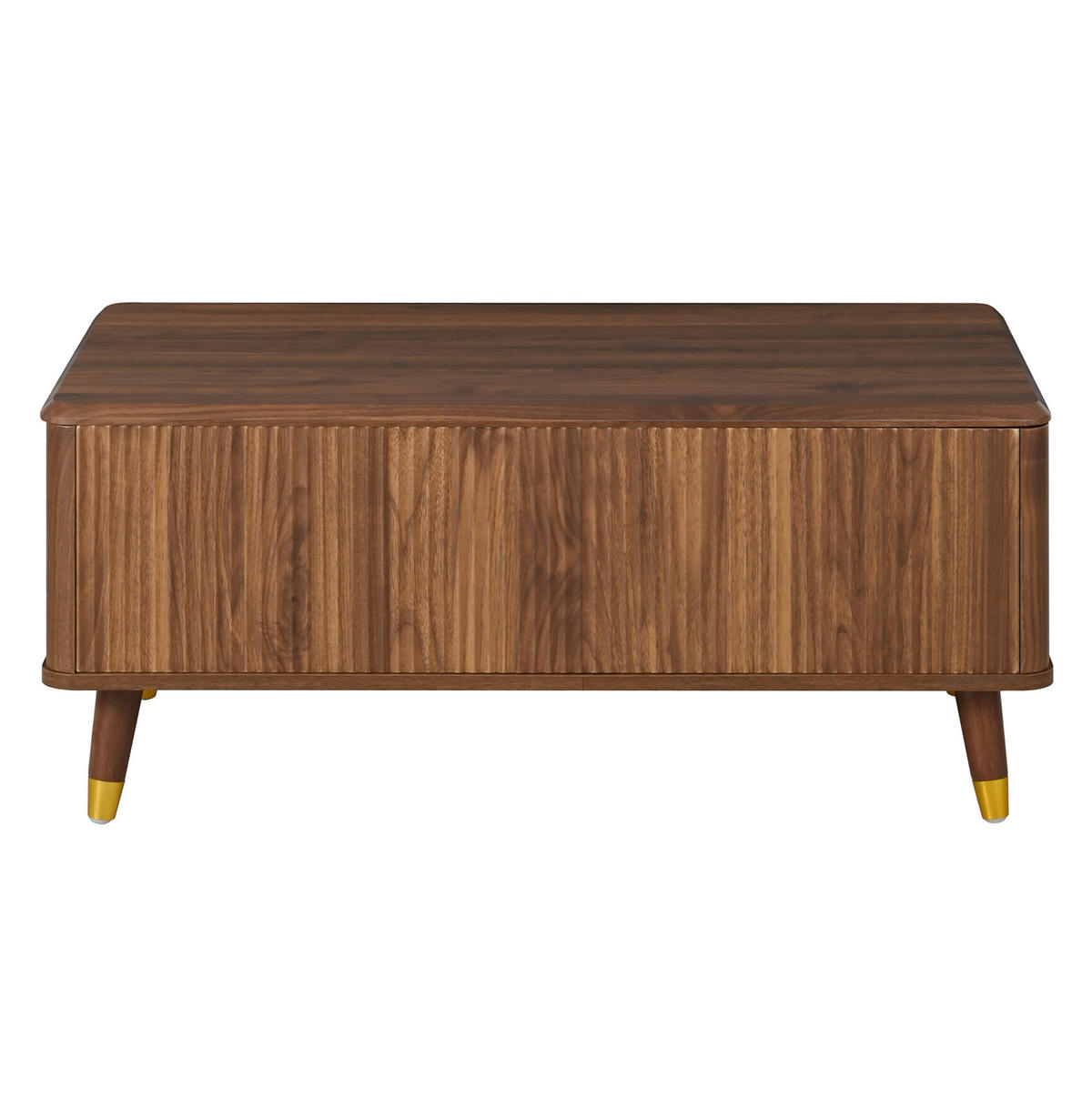 COUCHTISCH aus MDF 97x52x56,5 cm in Walnuss mit höhenverstellbarer Tischplatte - Walnussfarben, Holzwerkstoff (97/52/56.5cm) - Modfu