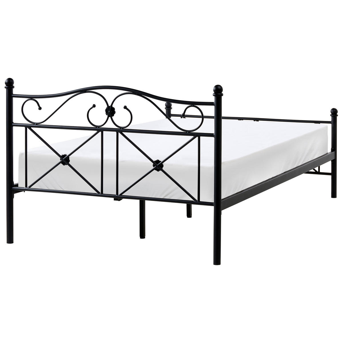 BETT mit Lattenrost 120/200 cm Schwarz Rodez - Schwarz, Metall (120/200cm) - Beliani