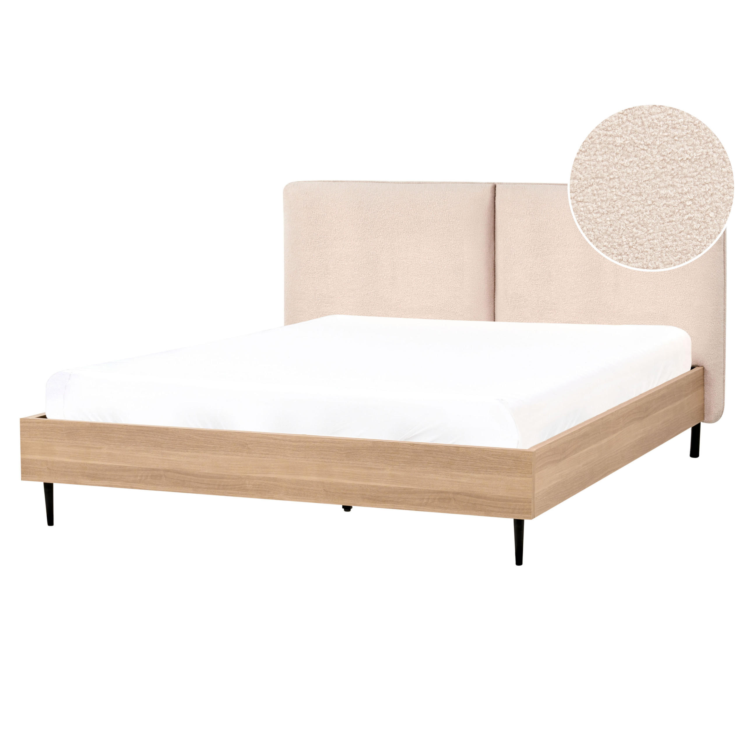 BETT mit Lattenrost 160x200 cm Beige Limanton - Beige, Textil (160/200cm) - Beliani