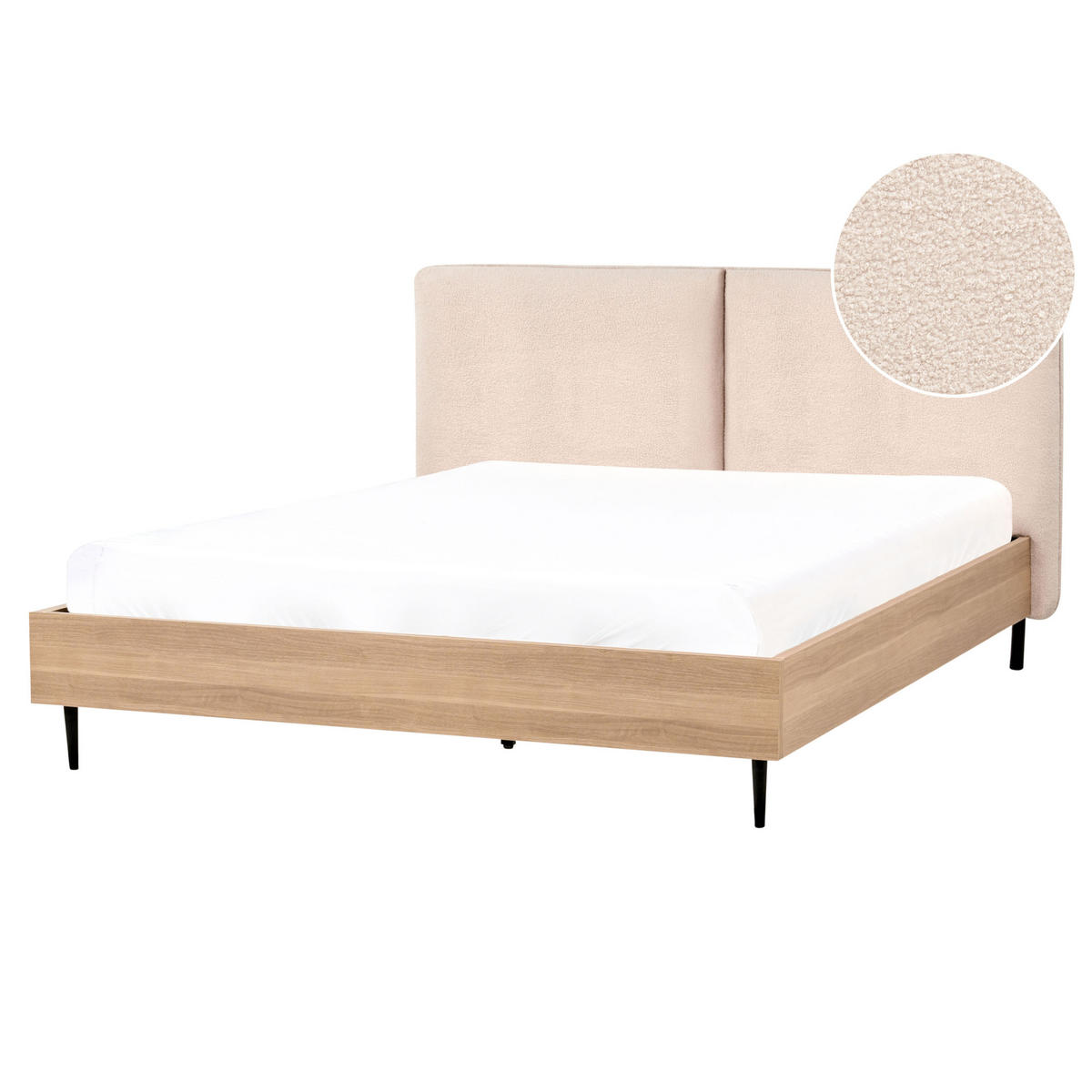 BETT mit Lattenrost 160x200 cm Beige Limanton - Beige, Textil (160/200cm) - Beliani