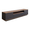 TV-MÖBEL mit 3 Türen & 1 Ablagefach - Anthrazit & Holzfarben - LOTULA - Anthrazit, Holz (44.5/44.6/180cm) - Vente-Unique