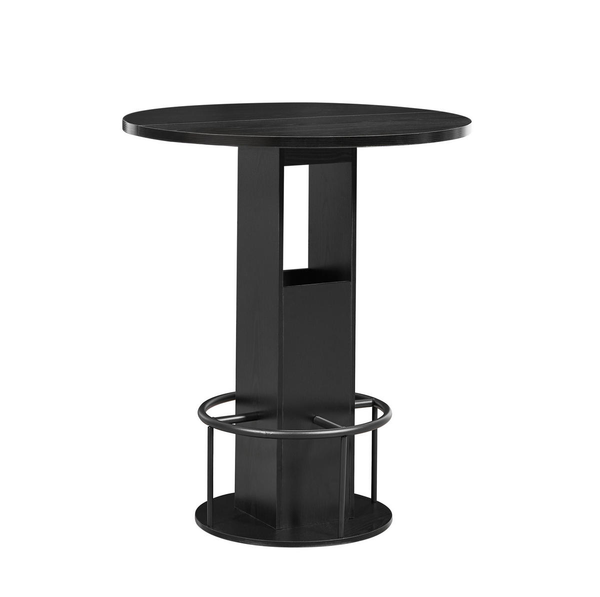 ESSTISCH-SET rund 80 cm Schwarz 3-tlg. - Schwarz, Metall (80/91.5/80cm) - Meubliv