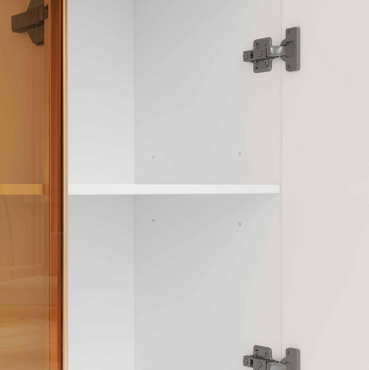 HIGHBOARD mit Glastüren 110/35/165 cm in Weiß mit LED-Beleuchtung - Weiß, Holzwerkstoff (115/165/35cm) - BEAOK