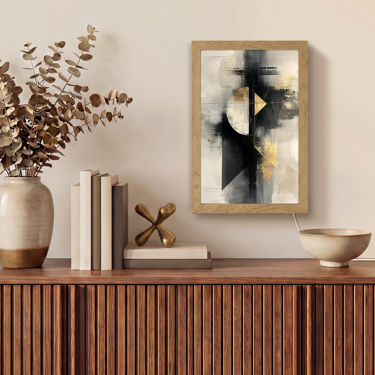 NÁSTĚNNÁ LAMPA Abstraktní - černá - barva - moderní 20x30 cm - šedá, kompozitní dřevo (20/30/8cm) - OnlyWow